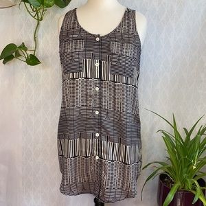 Aqua Button Down Sleeveless Dress